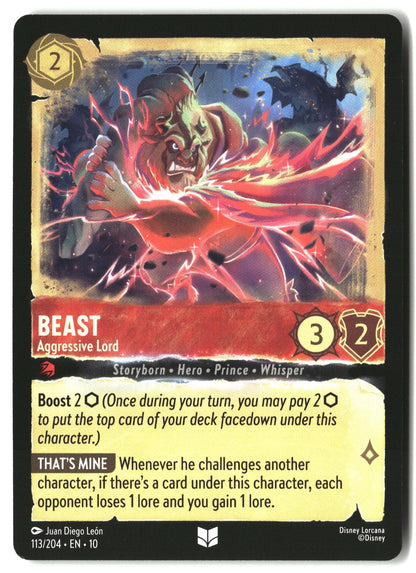 Beast - Aggressive Lord 113/204 Uncommon Whispers in the Well Lorcana LP