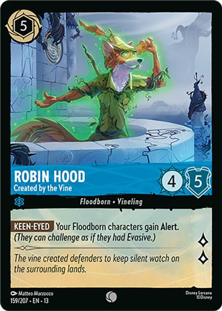 Robin Hood - Created by the Vine 159/204 Common Attack of the Vine! Lorcana NM