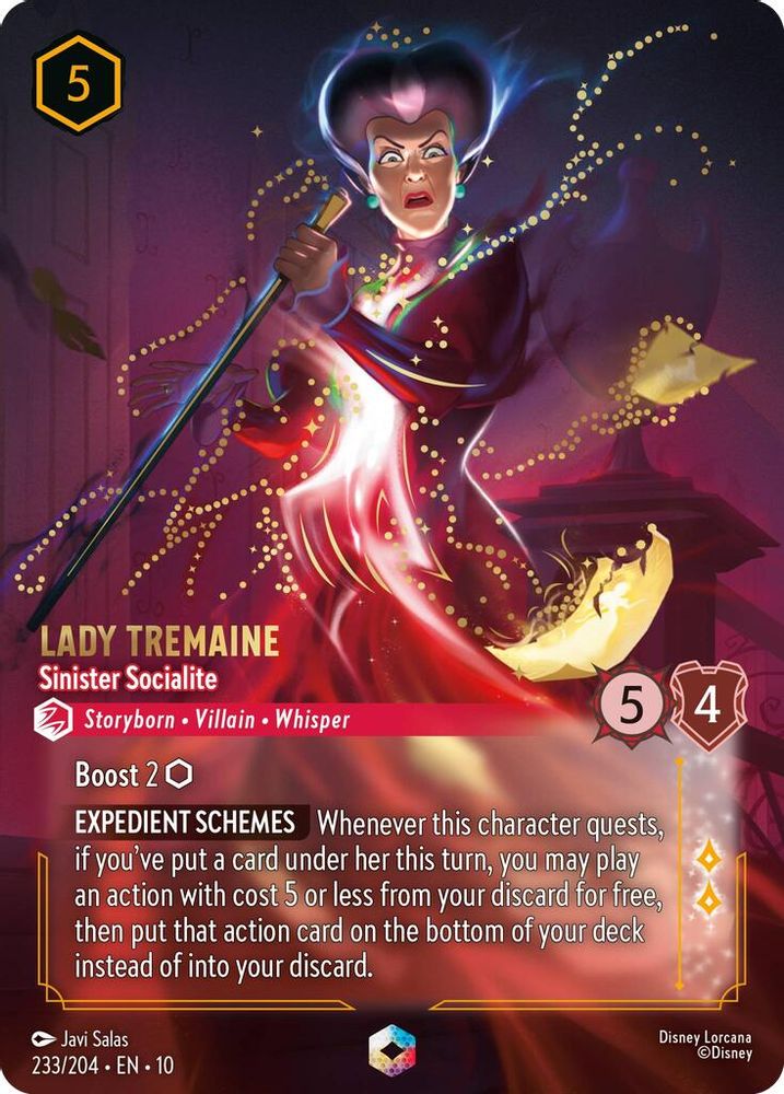 Lady Tremaine - Sinister Socialite (Enchanted) 233/204 Lorcana Holo NM