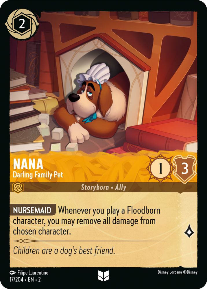 Nana - Darling Family Pet 17/204 Uncommon Rise of the Floodborn Lorcana NM