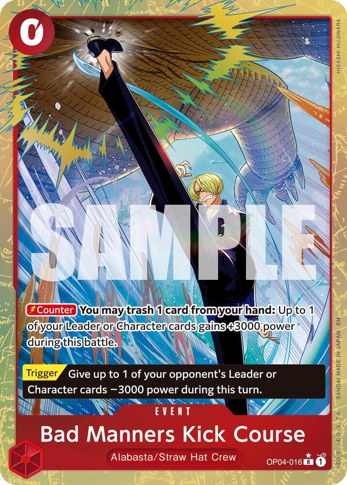 Bad Manners Kick Course (Alternate Art) OP04-016 Premium Booster -The Best- Vol. 2 One Piece Foil NM