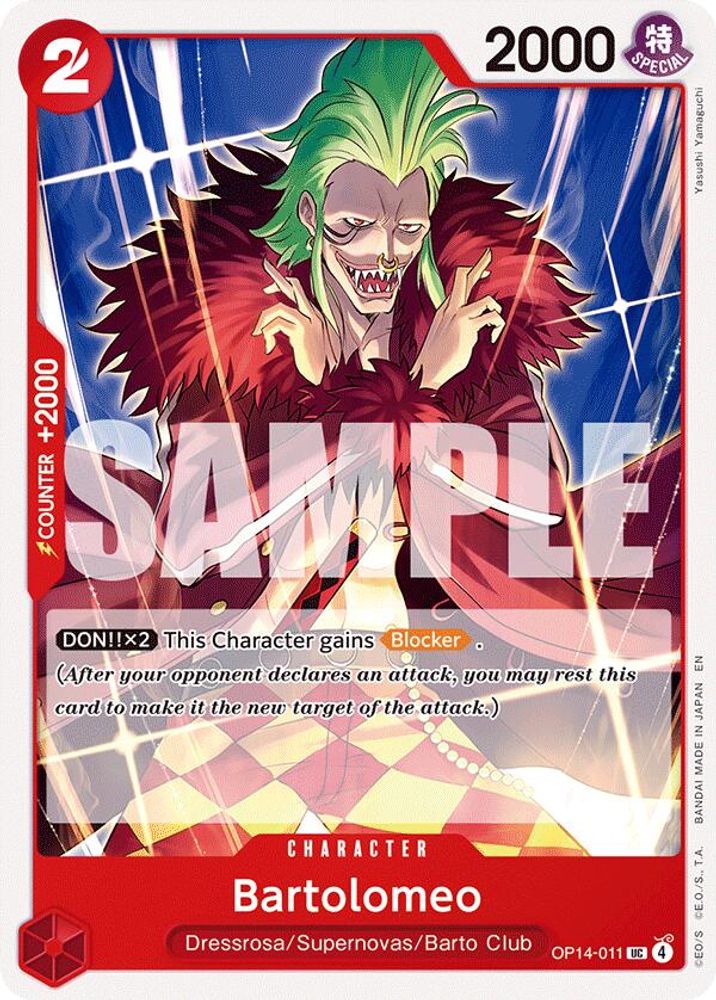 Bartolomeo OP14-011 Uncommon The Azure Sea's Seven One Piece Near Mint