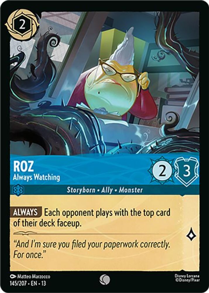 Roz - Always Watching 145/204 Common Attack of the Vine! Lorcana Near Mint