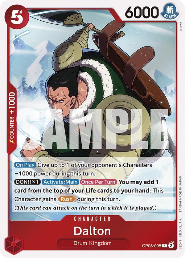 Dalton OP08-008 Rare Two Legends One Piece Foil Near Mint