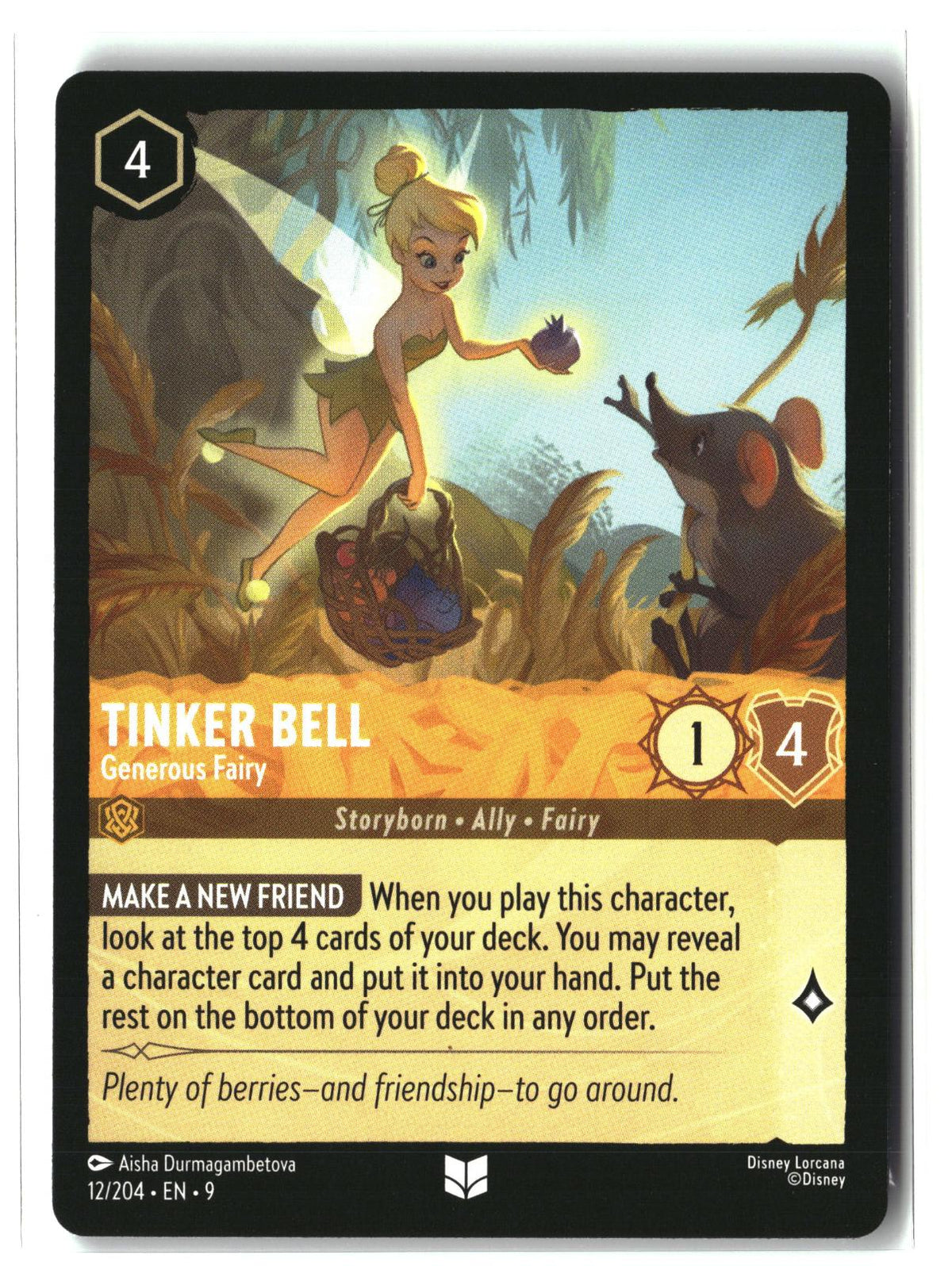 Tinker Bell - Generous Fairy 12/204 Uncommon Fabled Lorcana Lightly Played