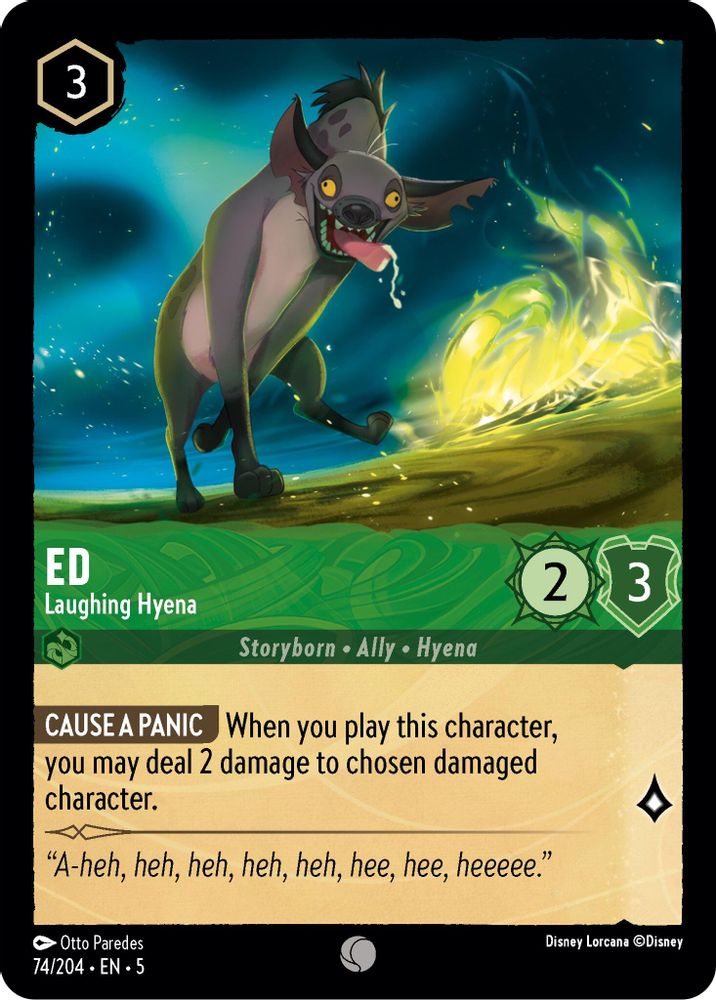 Ed - Laughing Hyena 74/204 Common Shimmering Skies Lorcana Near Mint