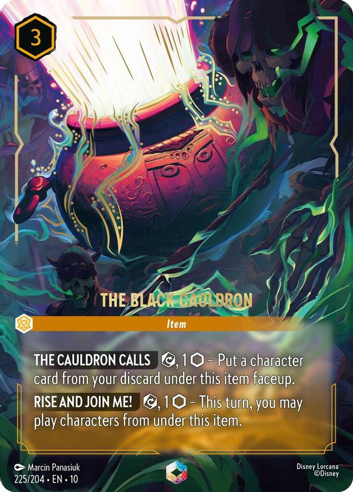 The Black Cauldron (Enchanted) 225/204 Whispers in the Well Lorcana Holo NM