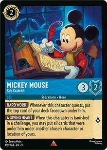 Mickey Mouse - Bob Cratchit 159/204 Rare Winterspell Lorcana Near Mint