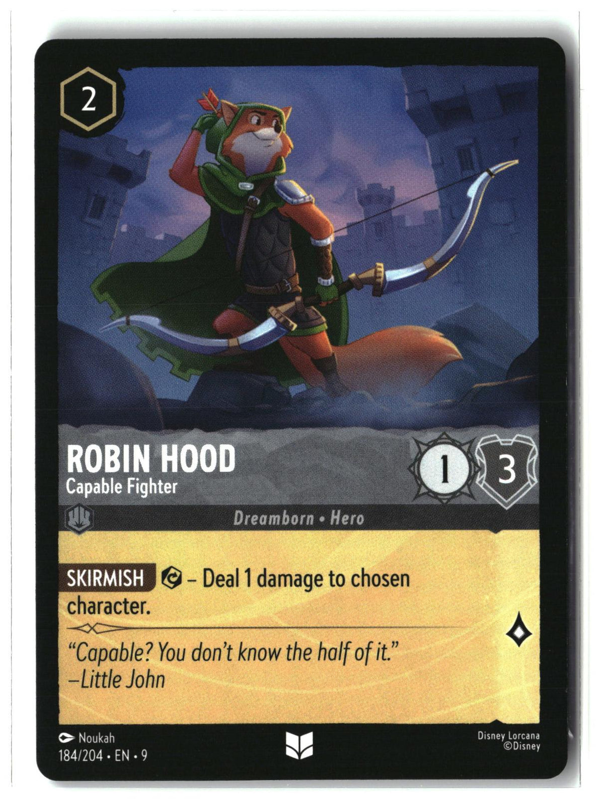 Robin Hood - Capable Fighter 184/204 Uncommon Fabled Lorcana Lightly Played