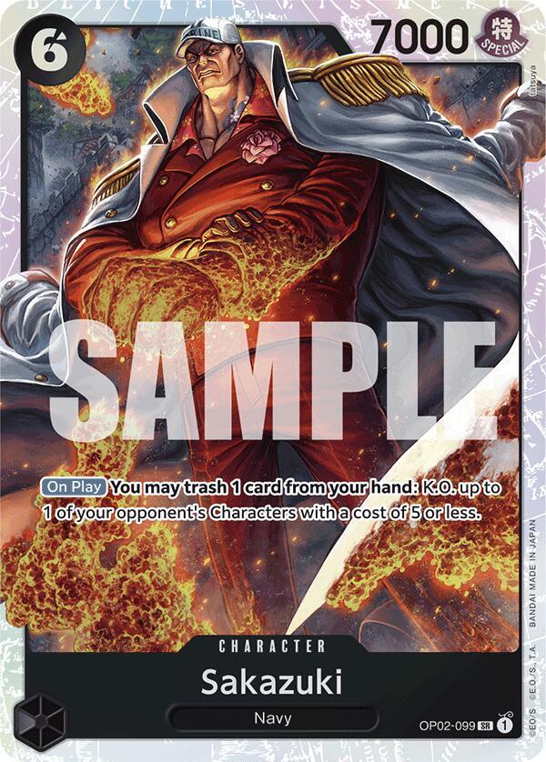Sakazuki (Reprint) OP02-099 Premium Booster -The Best- One Piece Foil NM