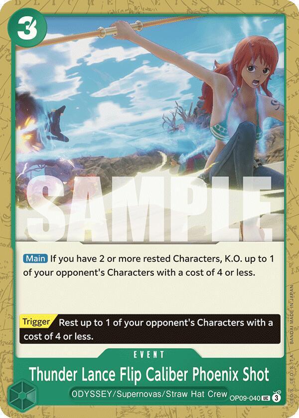 Thunder Lance Flip Caliber Phoenix Shot OP09-040 Emperors in the New World One Piece NM