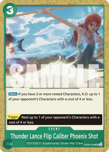 Thunder Lance Flip Caliber Phoenix Shot OP09-040 Emperors in the New World One Piece NM