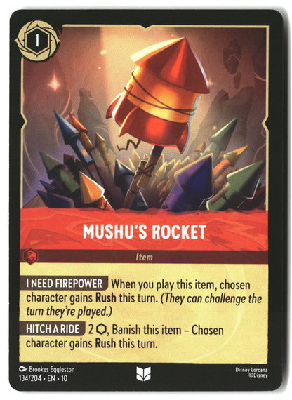 Mushu's Rocket 134/204 Uncommon Whispers in the Well Lorcana Lightly Played
