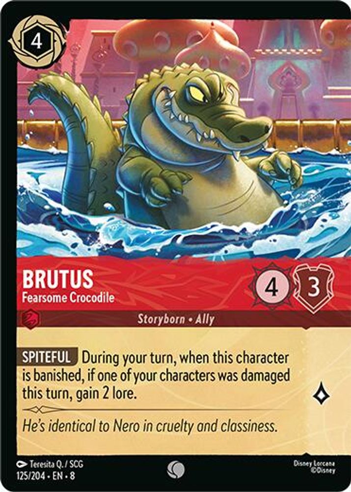 Brutus - Fearsome Crocodile (Foil) 125/204 Reign of Jafar Lorcana Cold Foil NM