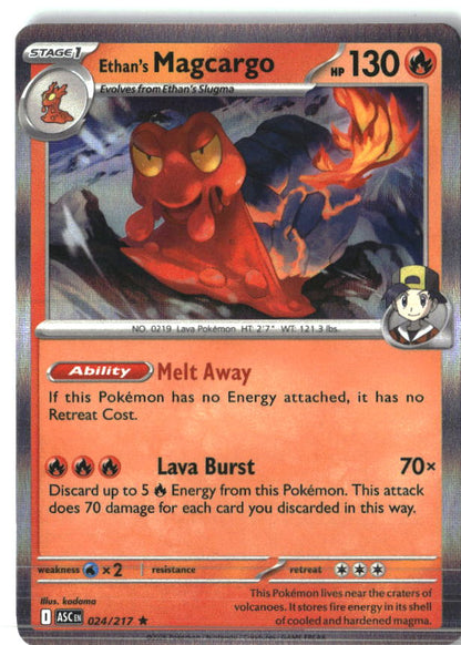 Ethan's Magcargo 024/217 Rare Ascended Heroes Pokemon Holo Near Mint