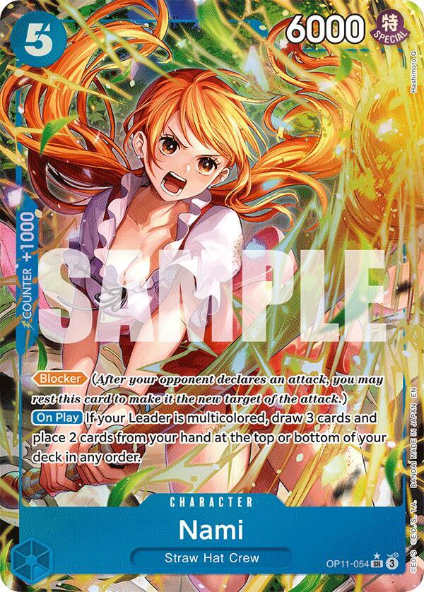 Nami (054) (Alternate Art) OP11-054 A Fist of Divine Speed One Piece Foil NM