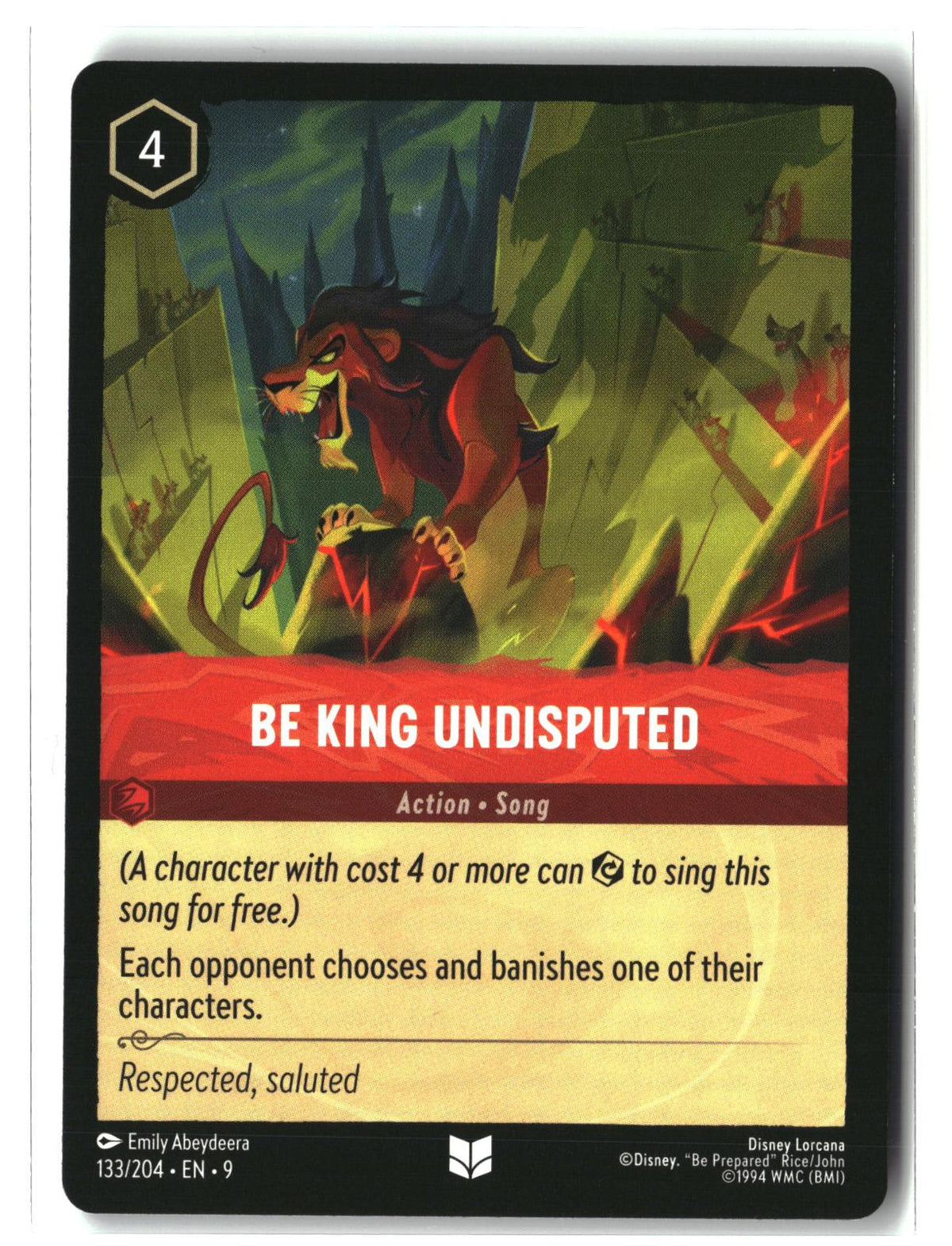 Be King Undisputed 133/204 Uncommon Fabled Lorcana Lightly Played