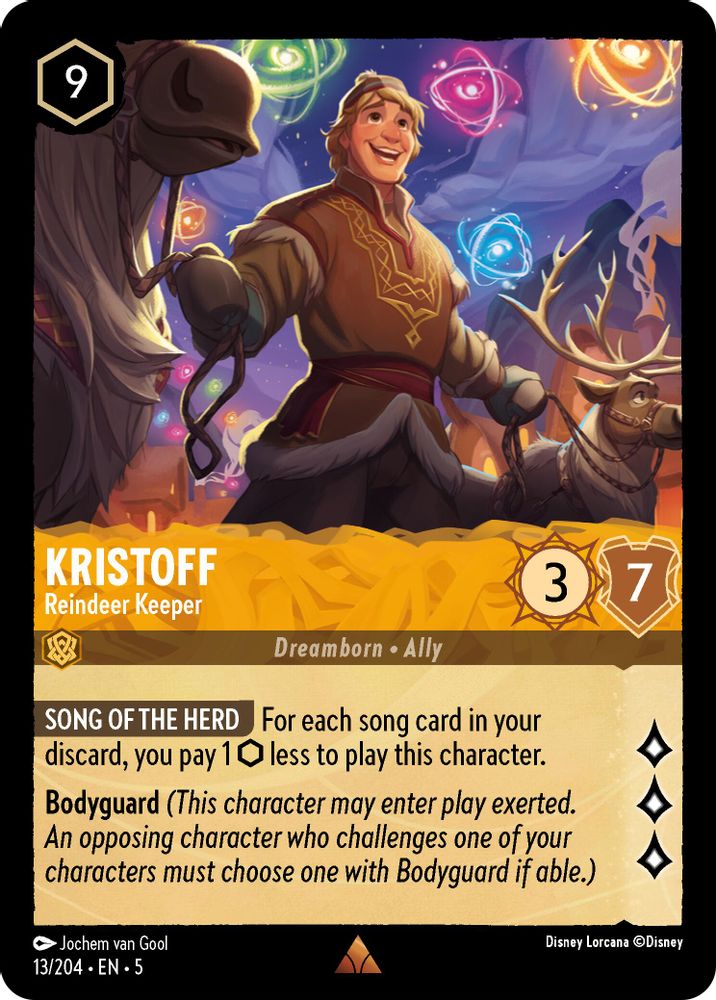 Kristoff - Reindeer Keeper 13/204 Rare Shimmering Skies Lorcana Near Mint