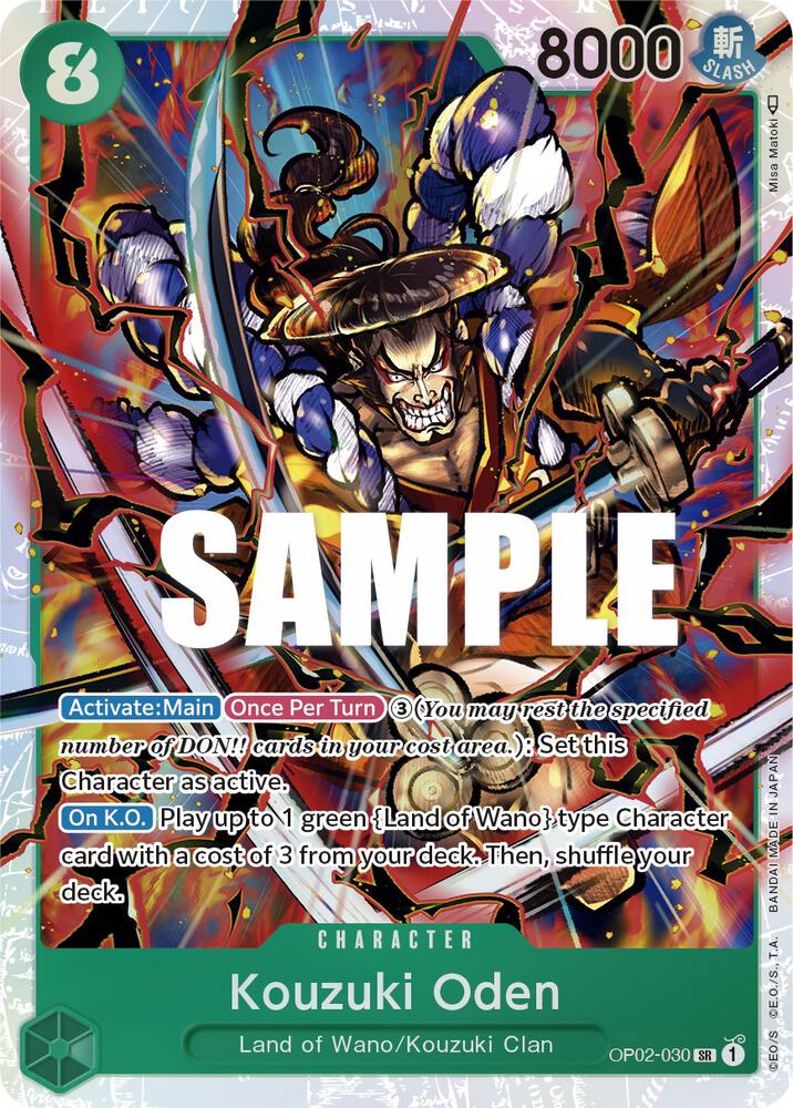 Kouzuki Oden OP02-030 Super Rare Paramount War One Piece Foil Near Mint
