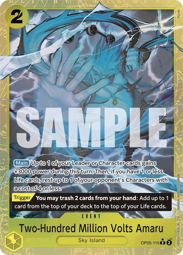 Two-Hundred Million Volts Amaru (Alternate Art) OP05-115 Premium Booster -The Best- One Piece Foil NM