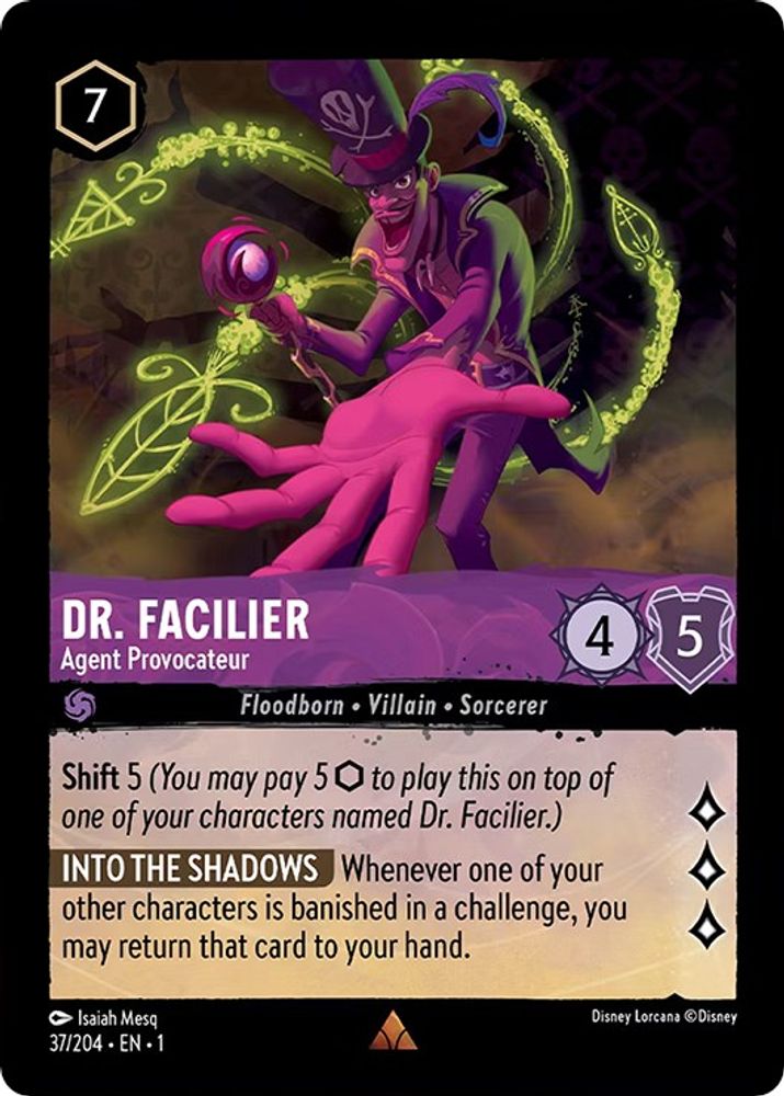 Dr. Facilier - Agent Provocateur 37/204 Rare The First Chapter Lorcana Near Mint