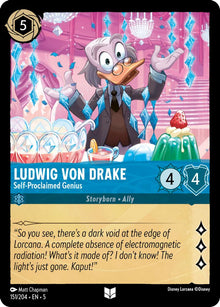 Ludwig Von Drake - Self-Proclaimed Genius 151/204 Shimmering Skies Lorcana NM