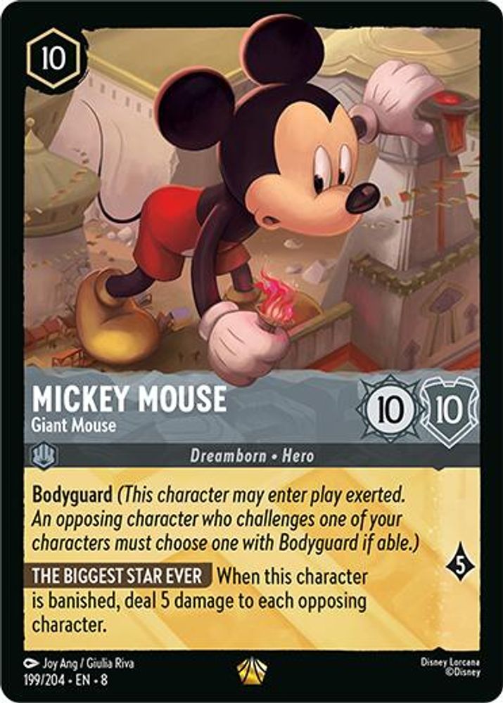 Mickey Mouse - Giant Mouse 199/204 Legendary Reign of Jafar Lorcana Near Mint