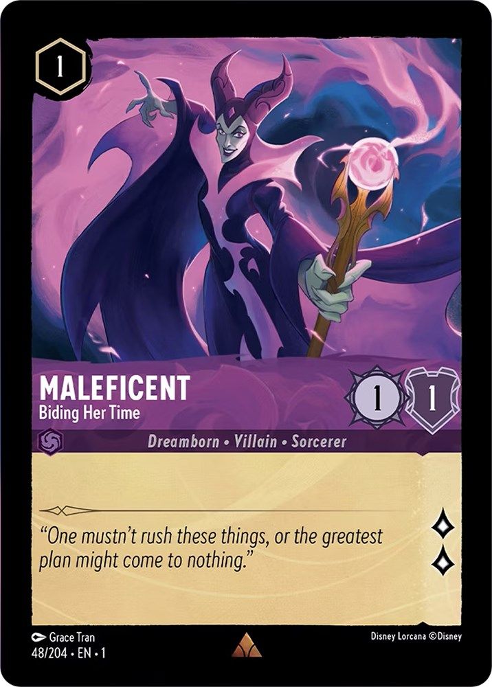 Maleficent - Biding Her Time 48/204 Rare The First Chapter Lorcana Near Mint