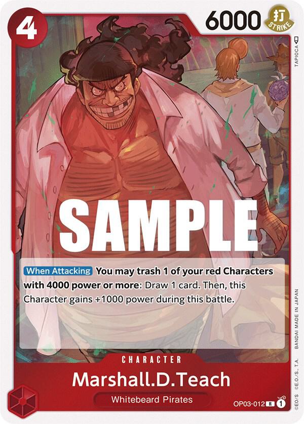 Marshall.D.Teach OP03-012 Rare Pillars of Strength One Piece Foil Near Mint