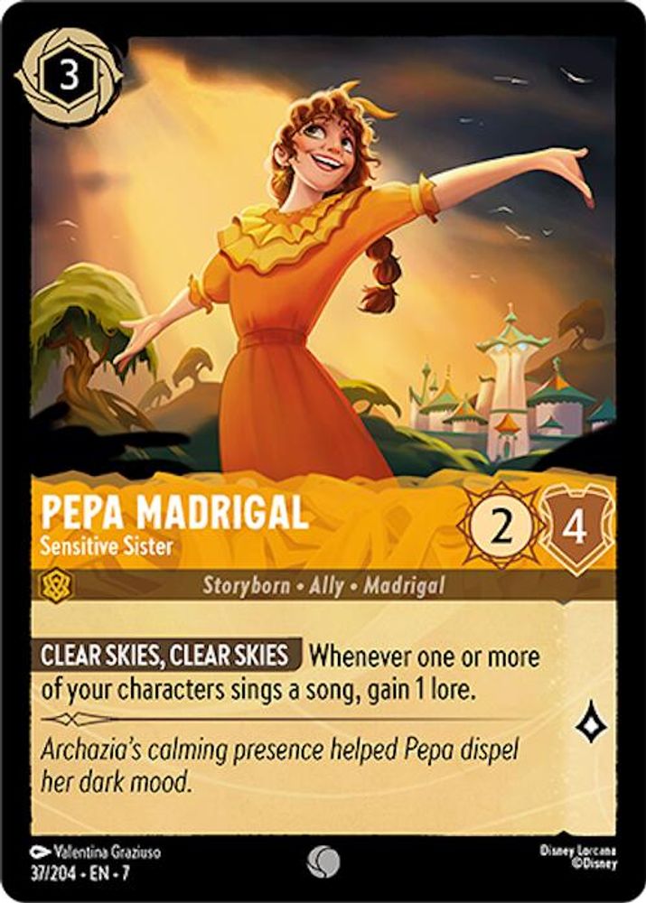Pepa Madrigal - Sensitive Sister 37/204 Common Archazia's Island Lorcana NM