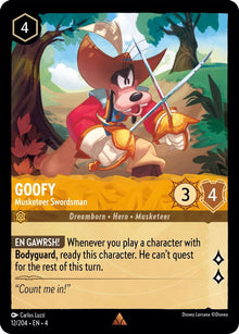Goofy - Musketeer Swordsman 12/204 Rare Ursula's Return Lorcana Near Mint