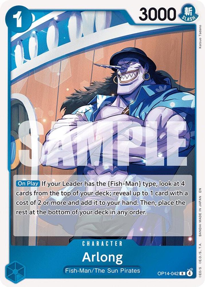 Arlong OP14-042 Rare The Azure Sea's Seven One Piece Foil Near Mint