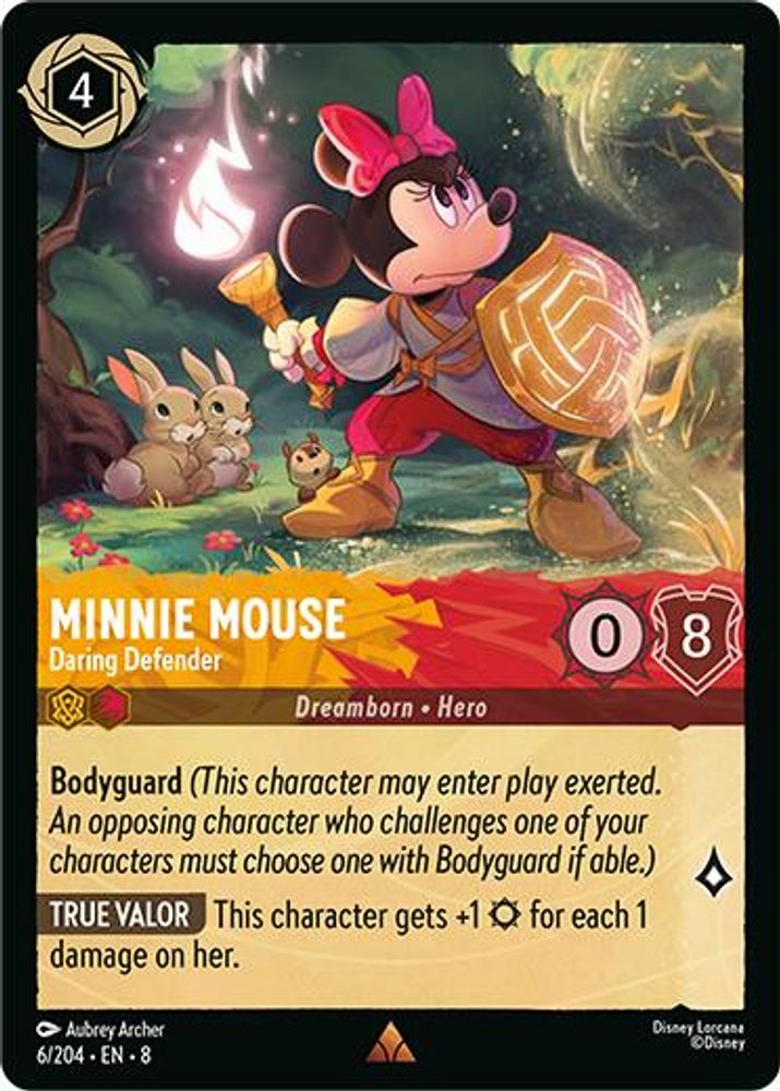 Minnie Mouse - Daring Defender 6/204 Rare Reign of Jafar Lorcana Near Mint