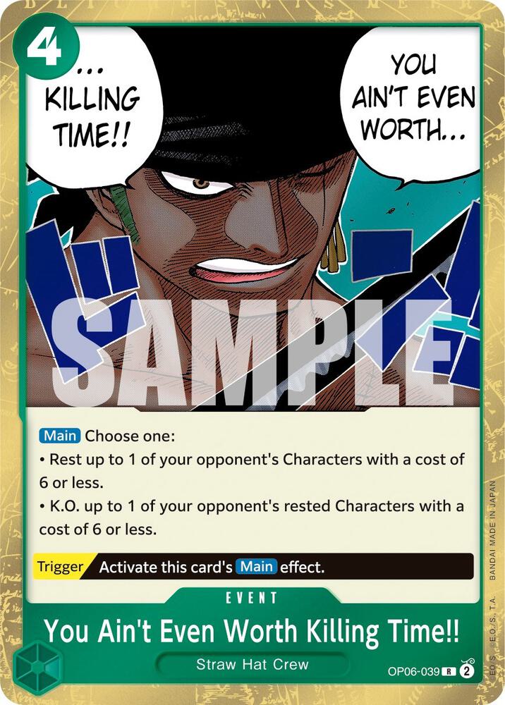 You Ain't Even Worth Killing Time!! OP06-039 Wings of the Captain One Piece Foil NM