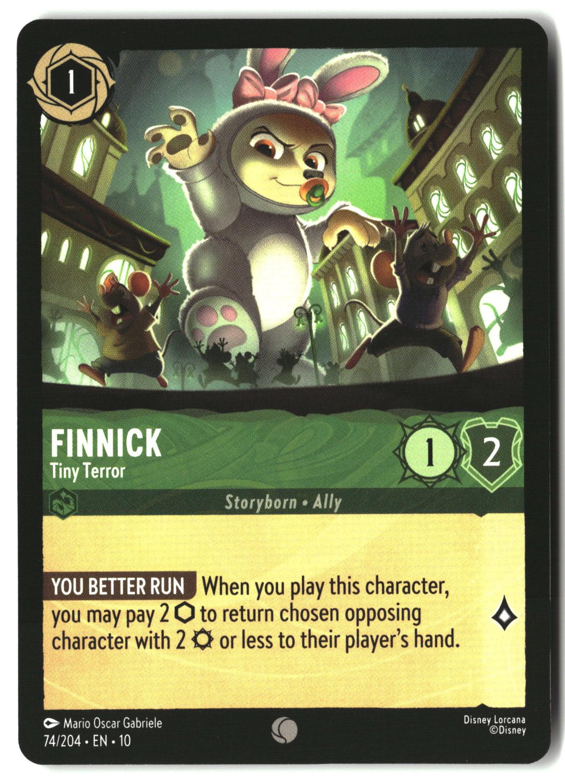 Finnick - Tiny Terror 74/204 Common Whispers in the Well Lorcana Lightly Played