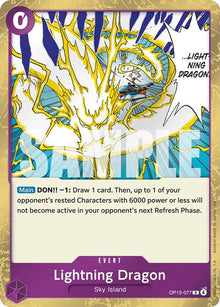 Lightning Dragon OP15-077 Rare Adventure on Kami's Island One Piece Foil NM