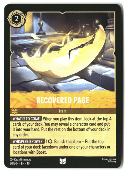 Recovered Page 30/204 Uncommon Whispers in the Well Lorcana Lightly Played