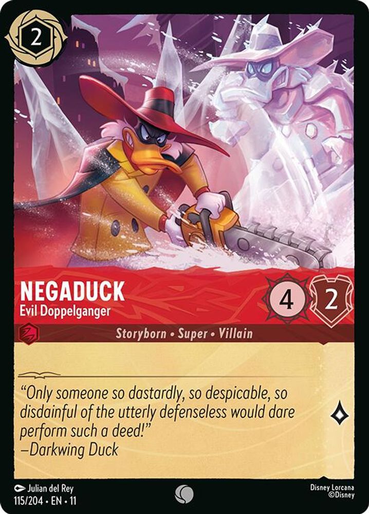 Negaduck - Evil Doppelganger 115/204 Common Winterspell Lorcana Near Mint