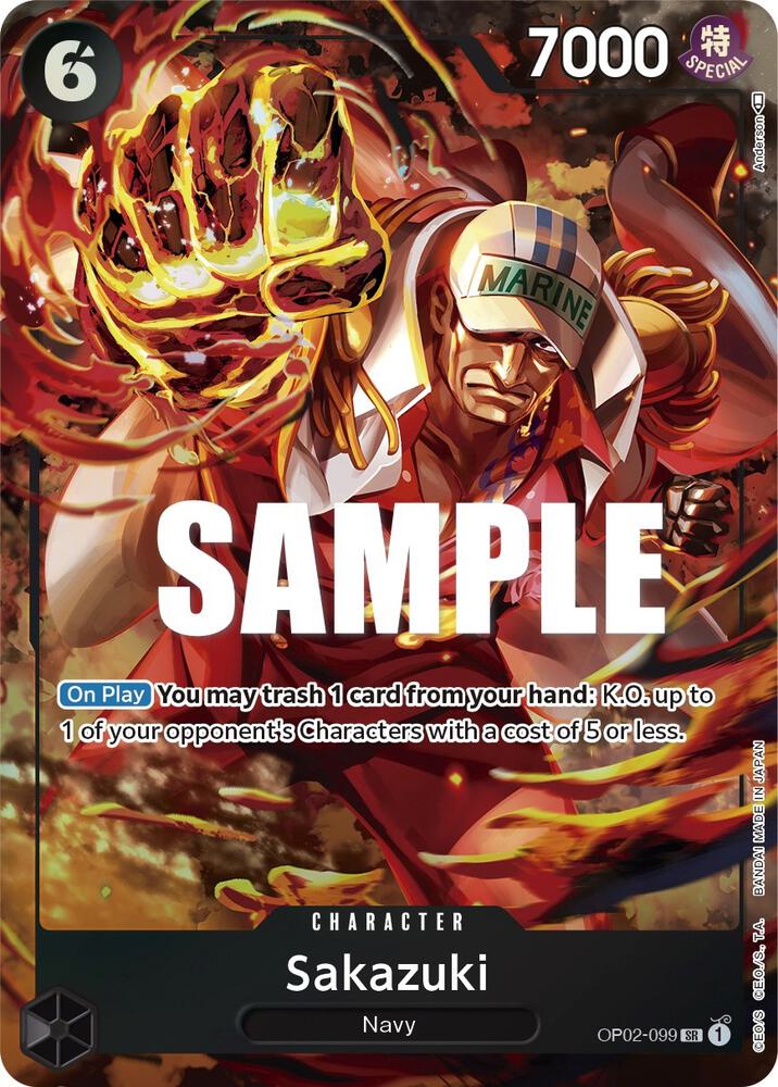Sakazuki (Alternate Art) OP02-099 Super Rare Paramount War One Piece Foil NM