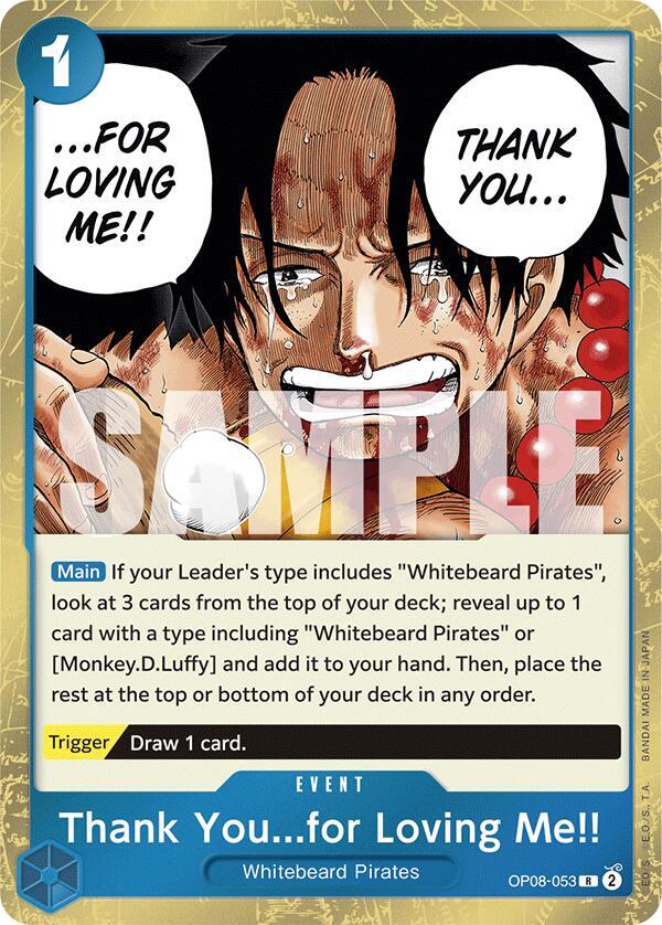 Thank You...for Loving Me!! OP08-053 Rare Two Legends One Piece Foil Near Mint