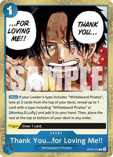 Thank You...for Loving Me!! OP08-053 Rare Two Legends One Piece Foil Near Mint