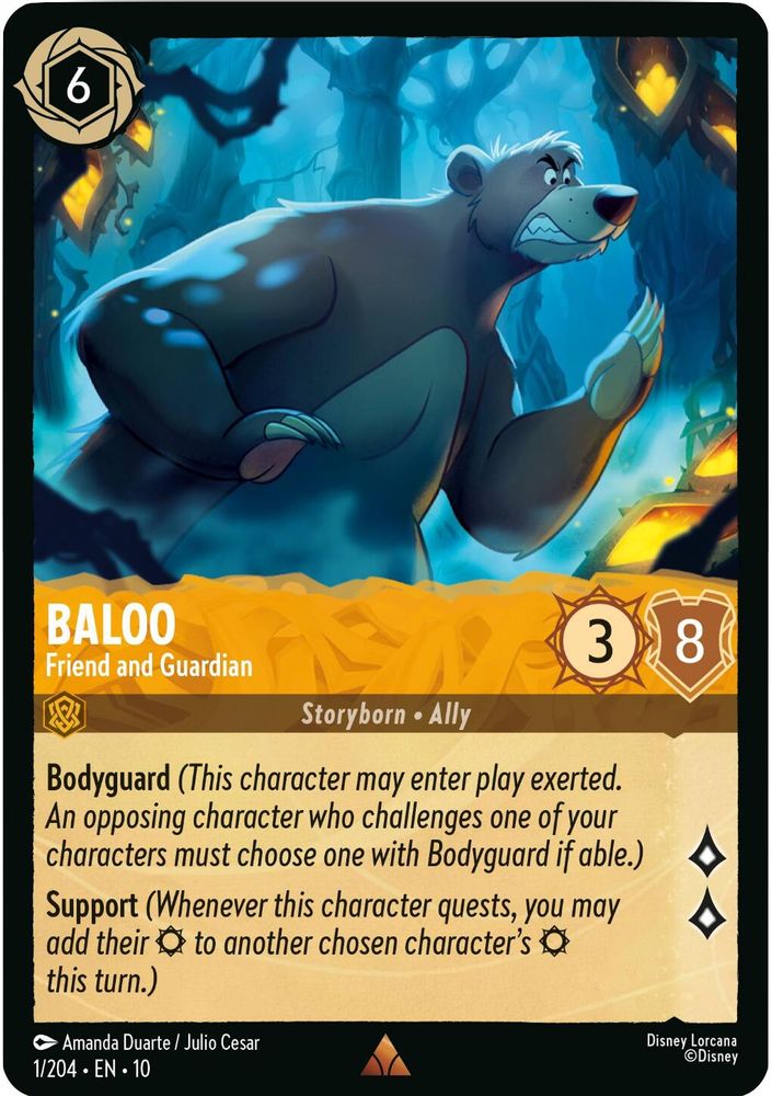 Baloo - Friend and Guardian 1/204 Rare Whispers in the Well Lorcana Near Mint