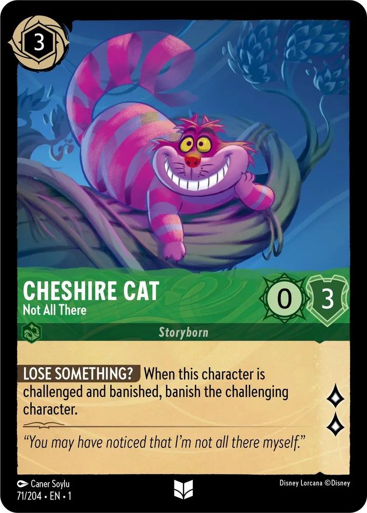 Cheshire Cat - Not All There 71/204 Uncommon The First Chapter Lorcana Near Mint