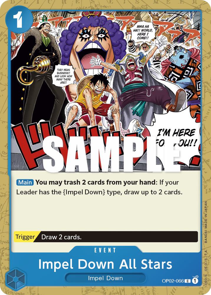 Impel Down All Stars OP02-066 Common Paramount War One Piece Near Mint