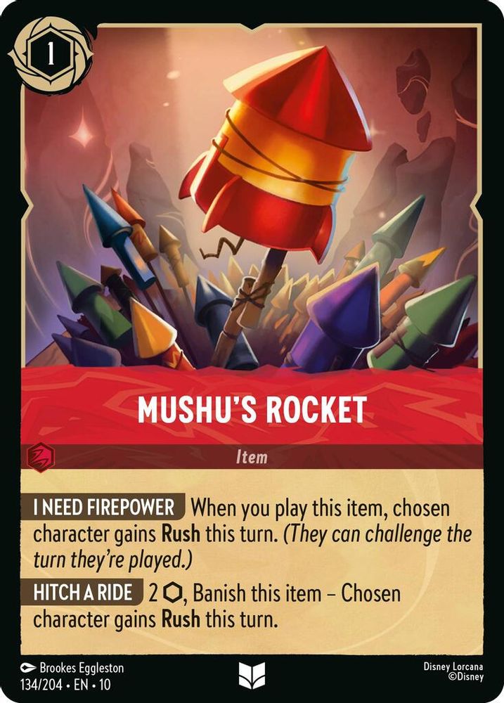 Mushu's Rocket 134/204 Uncommon Whispers in the Well Lorcana Near Mint
