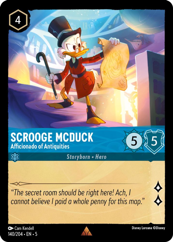Scrooge McDuck - Afficionado of Antiquities 140/204 Shimmering Skies Lorcana NM