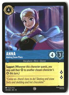 Anna - Making Snow Plans 139/204 Common Whispers in the Well Lorcana LP