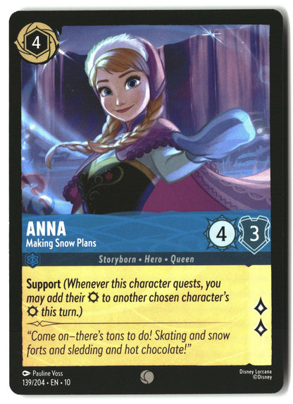 Anna - Making Snow Plans 139/204 Common Whispers in the Well Lorcana LP