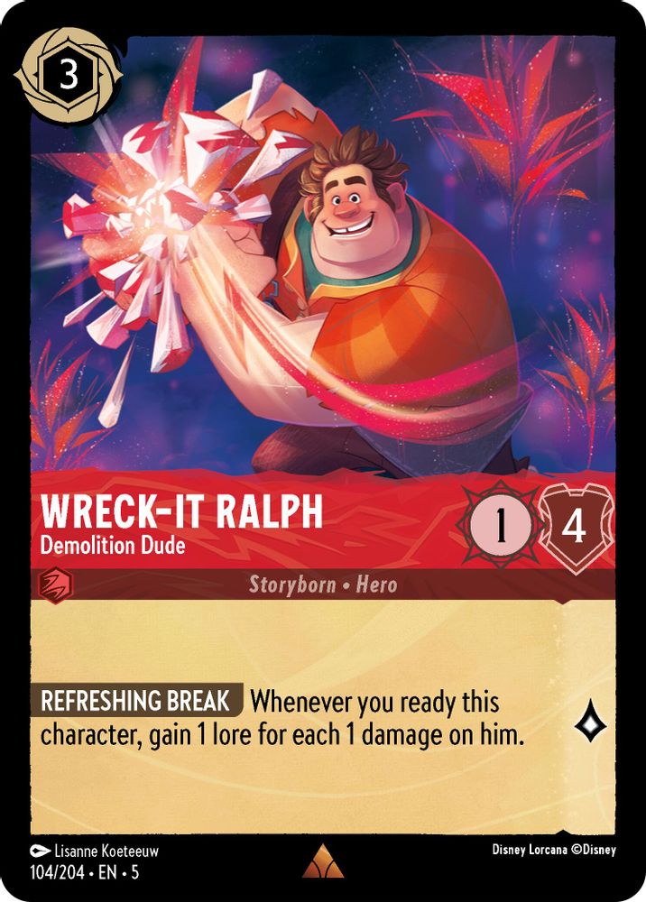 Wreck-It Ralph - Demolition Dude 104/204 Rare Shimmering Skies Lorcana Near Mint