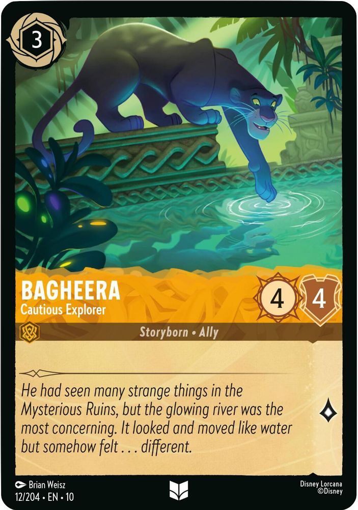 Bagheera - Cautious Explorer 12/204 Uncommon Whispers in the Well Lorcana NM